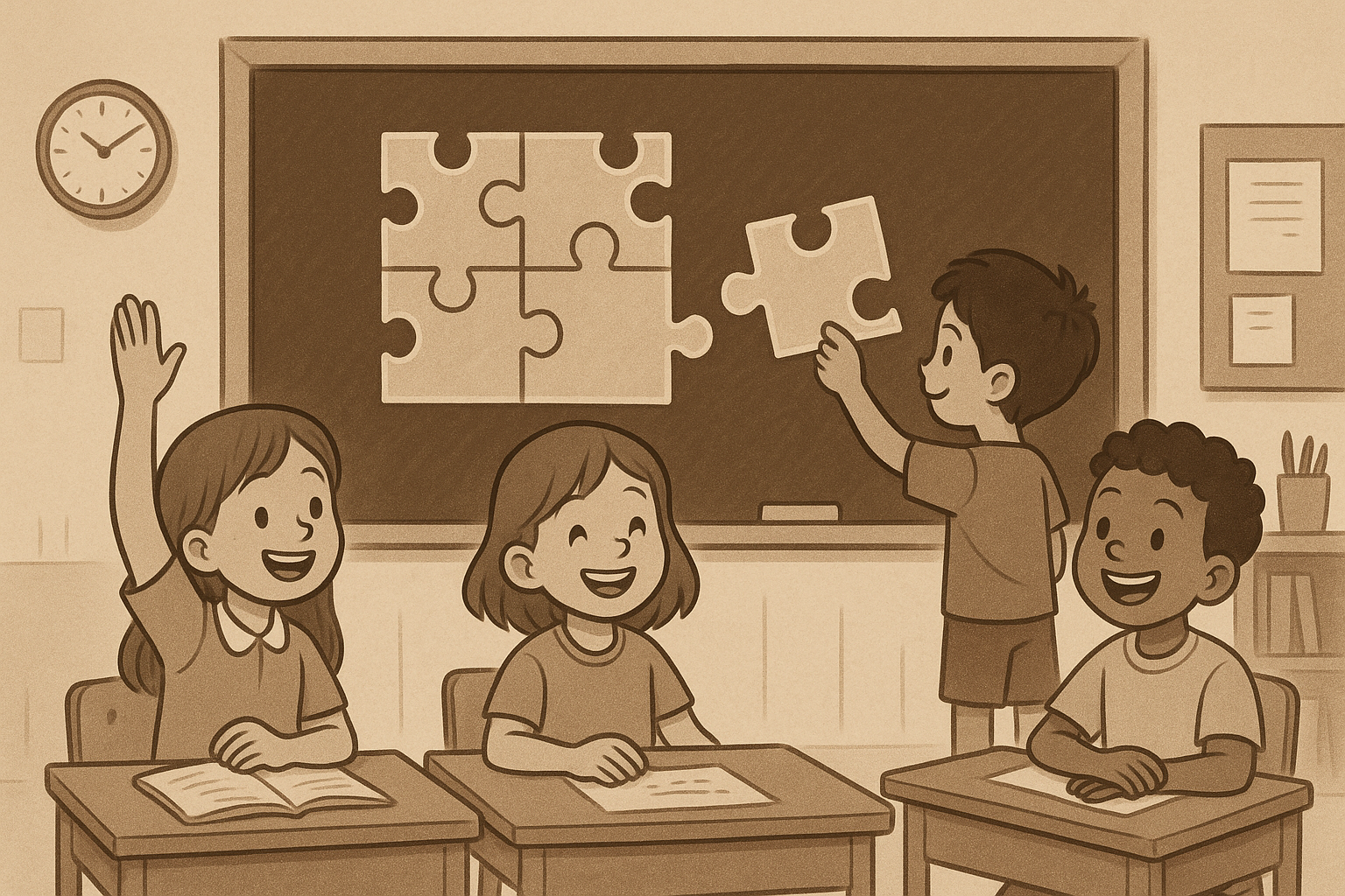 classroom riddles illustration